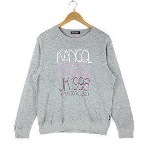 Rare!! Retro KANGOL Sport Kangaroo Graphic Print Sweatshirt UK 1998 in Gray